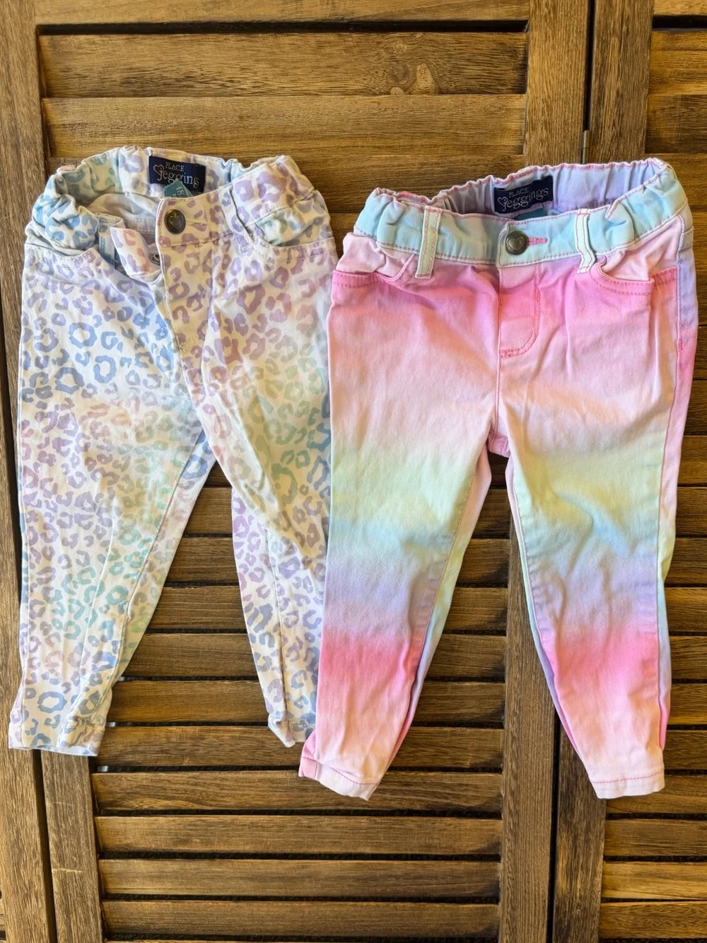The Children's Place 18-24 Months Girls Jeggings Bundle Ombré Cheetah & Pastel